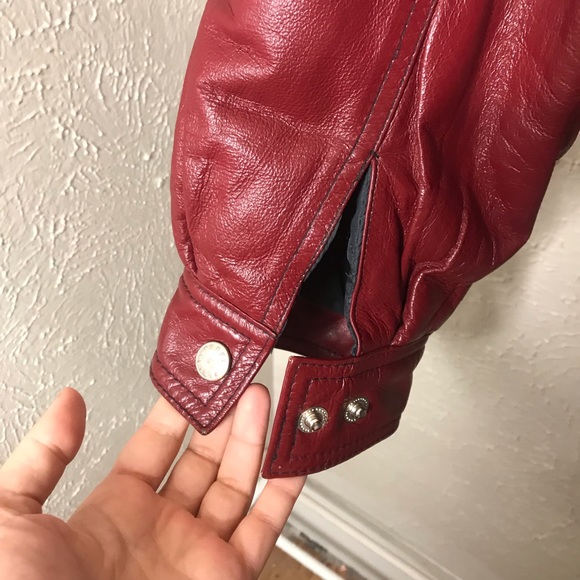 VTG Perry Ellis America 90s Leather Varsity Jacket - Picture 12 of 13